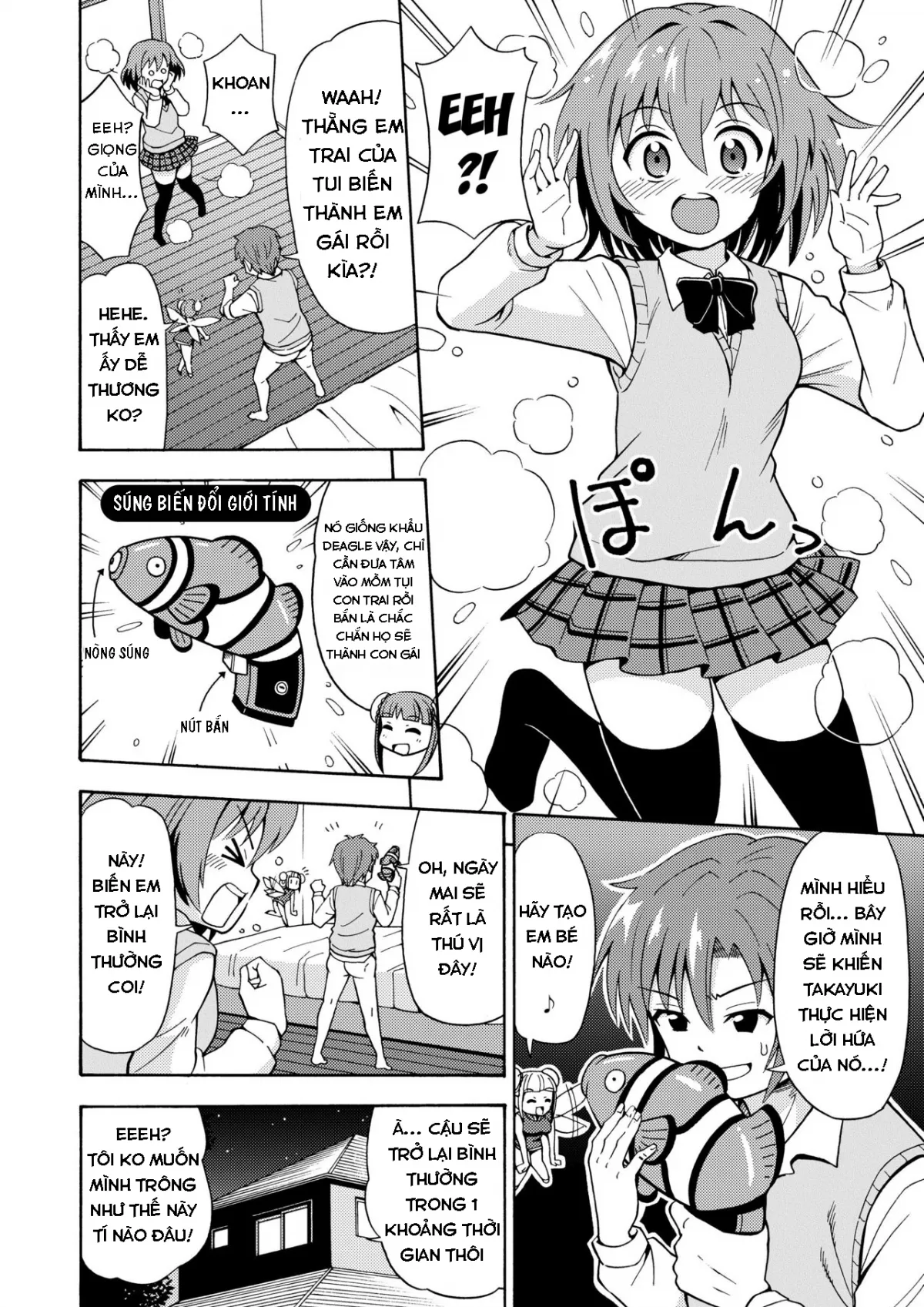 HentaiVN.net - Ảnh 6 - Cây súng biến đổi giới tính [Henshin TS Gun] - Chap 1
