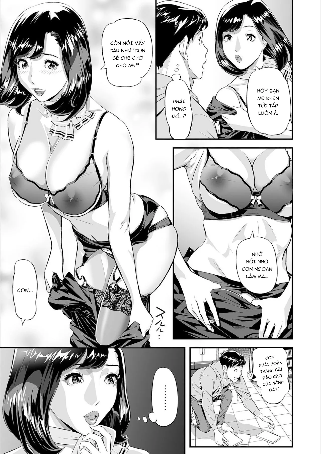 HentaiVN.net - Ảnh 4 - Mama Moe ~Haha o Bikou Shite Mita Ken~ [ママ萌え 〜母を尾行してみた件〜] - Chap 1