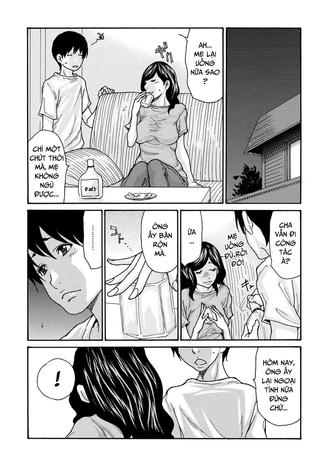 HentaiVN.net - Ảnh 12 - Cơn say của mẹ [Kaasan no Yoigokochi; Mother's Intoxication] - Chap 1