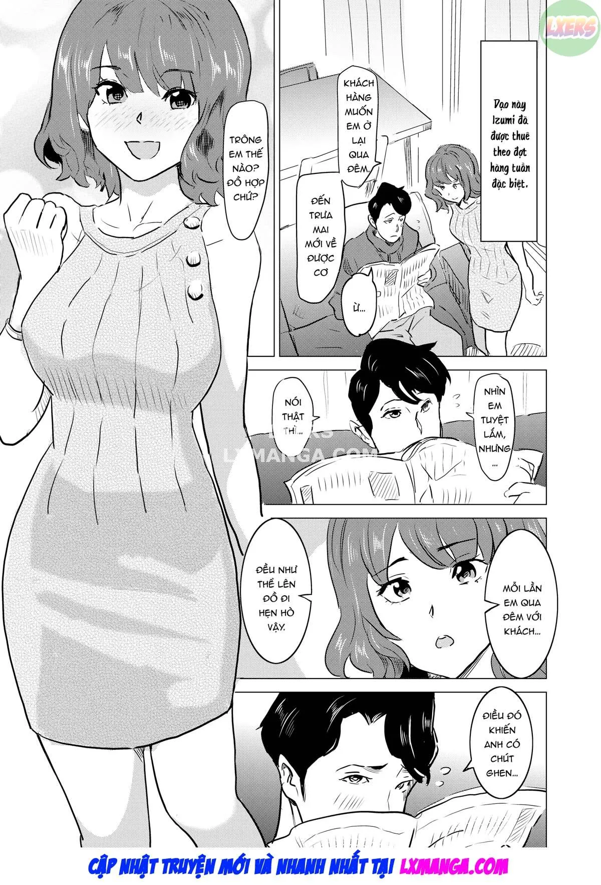 HentaiVN.net - Ảnh 9 - Tôi bắt vợ tôi làm việc tại nhà thổ - Chap 3