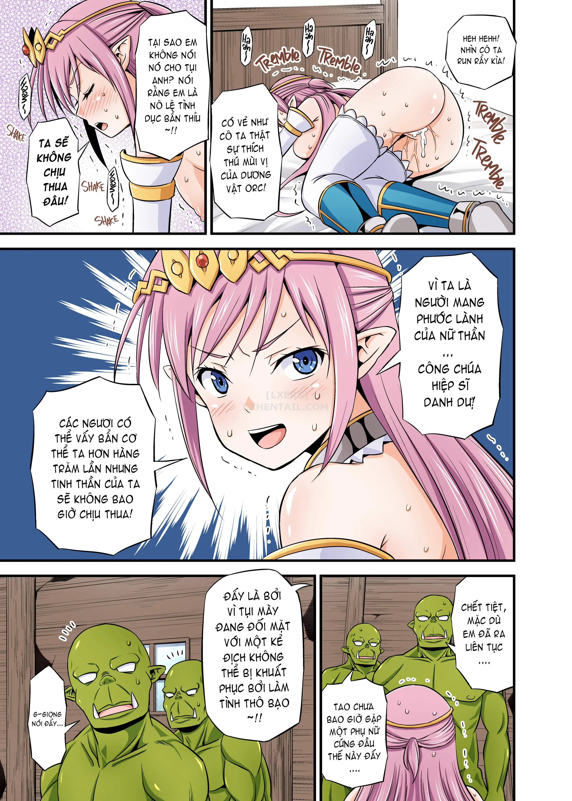 HentaiVN.net - Ảnh 7 - The Obstinate Elf Knight Princess VS The Orc's Ultimate Female Subjugation Squad - Chap 1