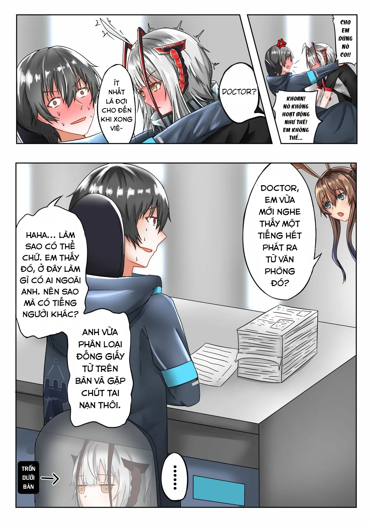 HentaiVN.net - Ảnh 10 - Cô gái ác quỷ ấy cũng là người tôi yêu. (Arknights) [The one who is evil is also the one you love] - Chap 1