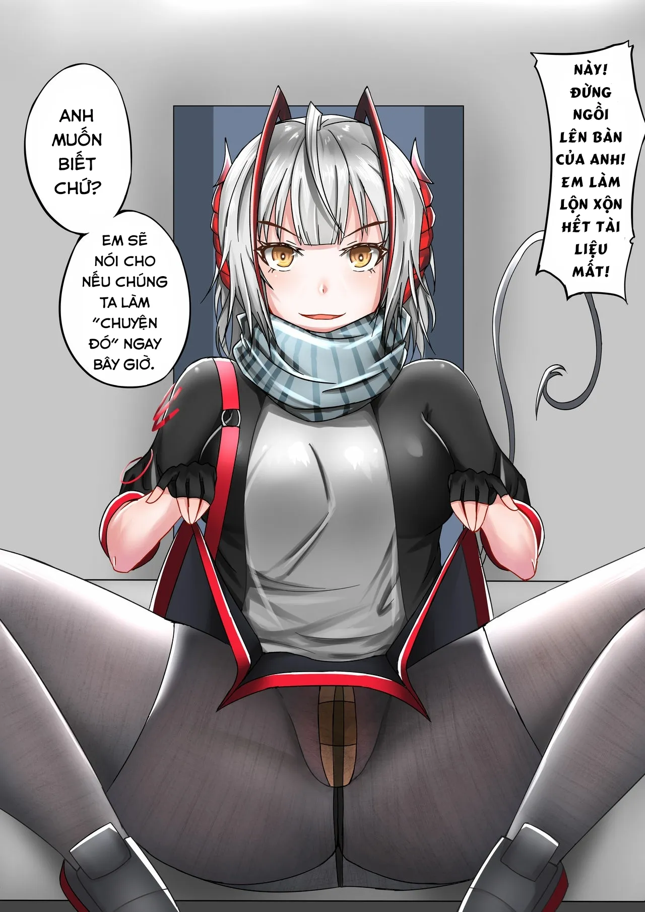 HentaiVN.net - Ảnh 8 - Cô gái ác quỷ ấy cũng là người tôi yêu. (Arknights) [The one who is evil is also the one you love] - Chap 1