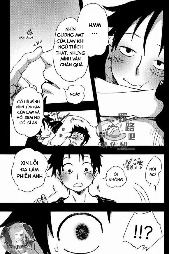 HentaiVN.net - Ảnh 5 - Trafalgar wa Gomugomu no Yume o Miru ka (One Piece) - Chap 1