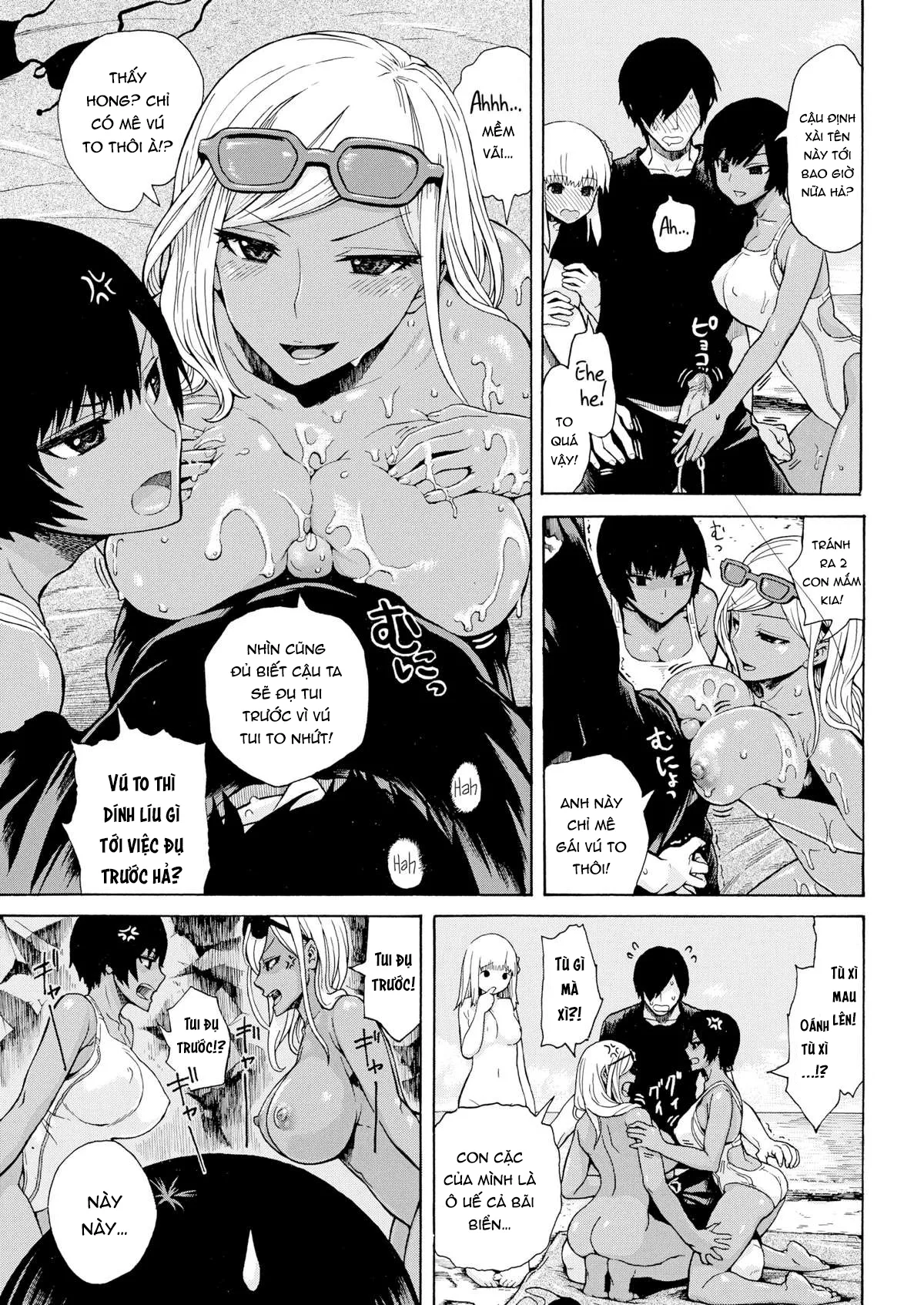 HentaiVN.net - Ảnh 7 - Đụ Thư Thái Ba Em Gái Giữa Biển Nắng! [Beach Fuck Squad] - Chap 1