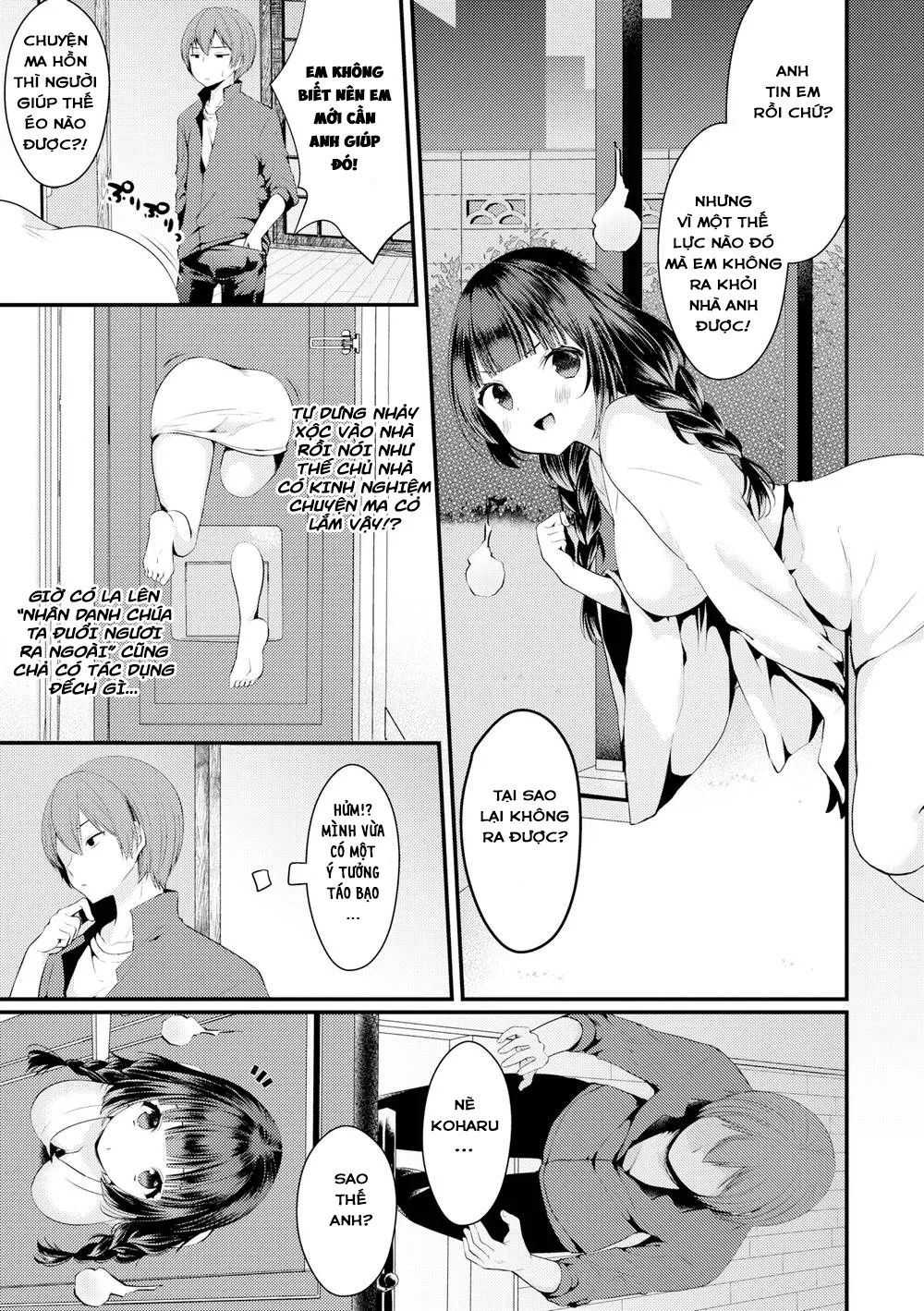 HentaiVN.net - Ảnh 4 - Ý Trời Cho Em Được Siêu Thoát Với Anh! [Mysterious! Stuck in the Midnight Door] - Chap 1