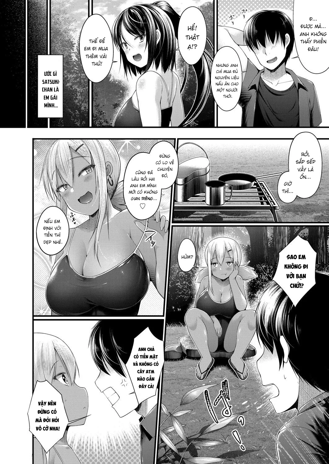 HentaiVN.net - Ảnh 9 - Hitori Camp o Shite itara Kuro Gal JK na Imouto to Imouto no Tomodachi ga Rannyuu shite kita Kekka Zenpen [Hitori Camp o Shite itara Kuro Gal JK na Imouto to Imouto no Tomodachi ga Rannyuu shite kita Kekka Zempen] - Chap 1