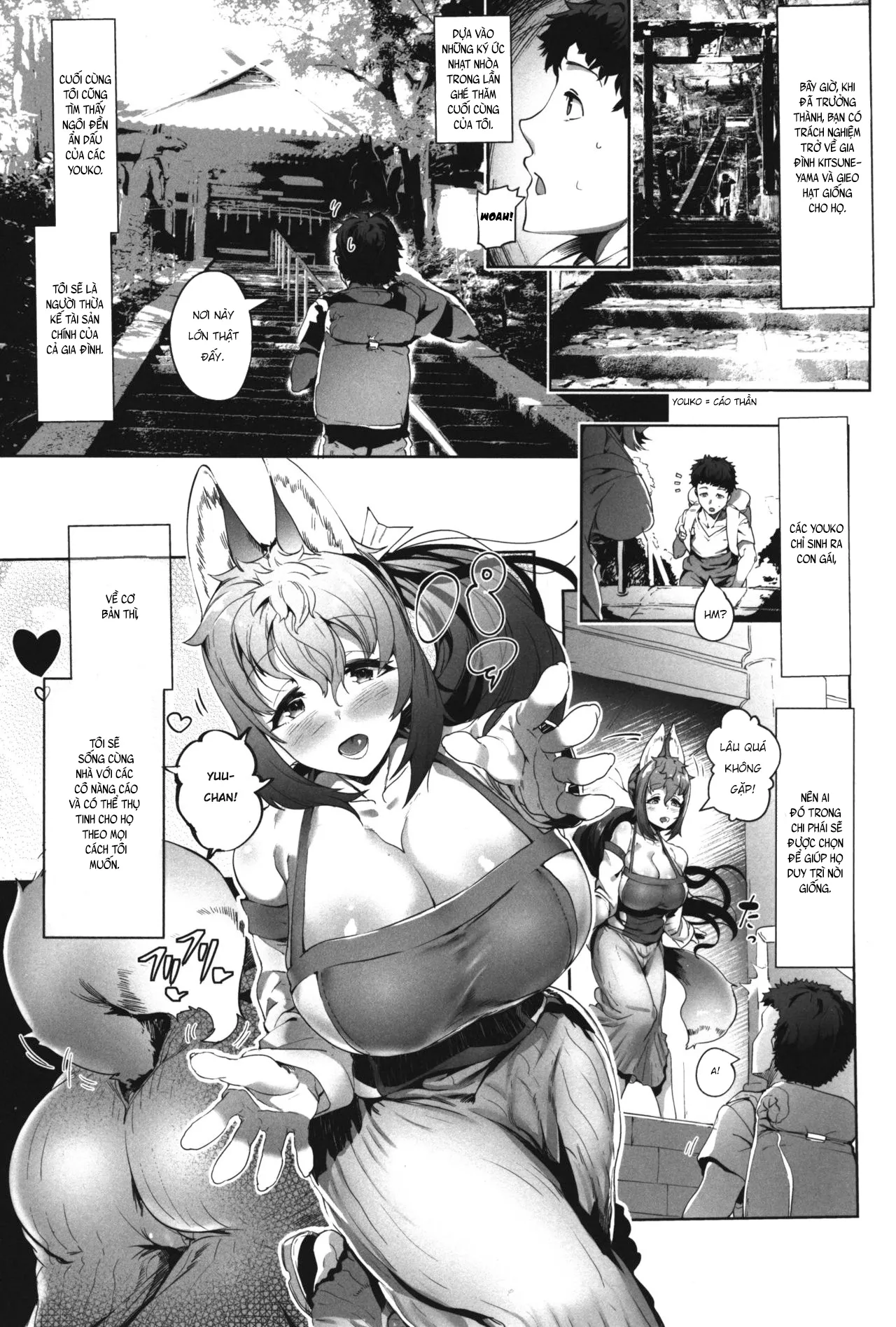 HentaiVN.net - Ảnh 4 - Cuộc sống cùng ba nàng cáo thần [Amatoro Youko Ikka no Otane-sama ni Narimashita] - Chap 1