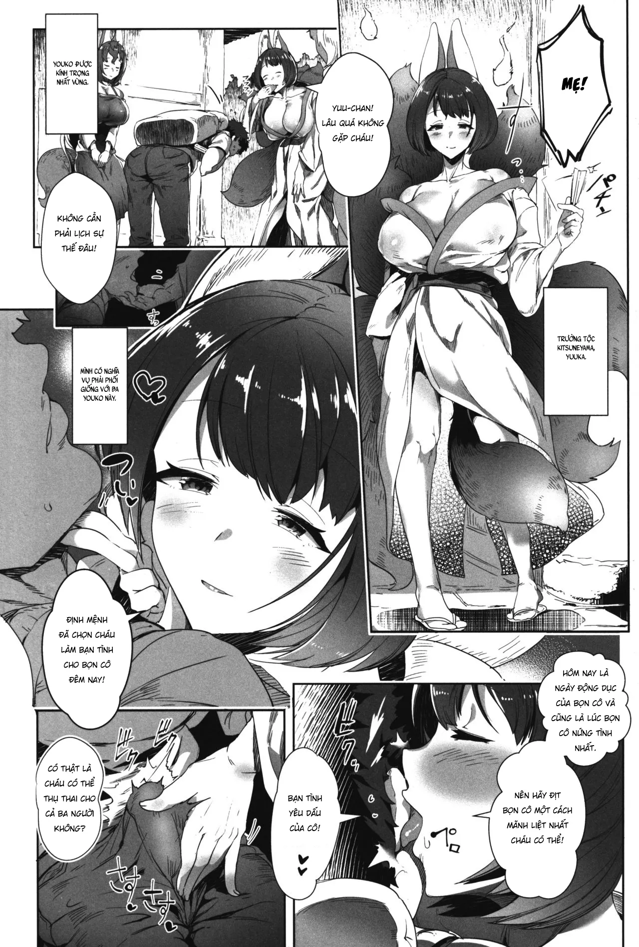 HentaiVN.net - Ảnh 7 - Cuộc sống cùng ba nàng cáo thần [Amatoro Youko Ikka no Otane-sama ni Narimashita] - Chap 1