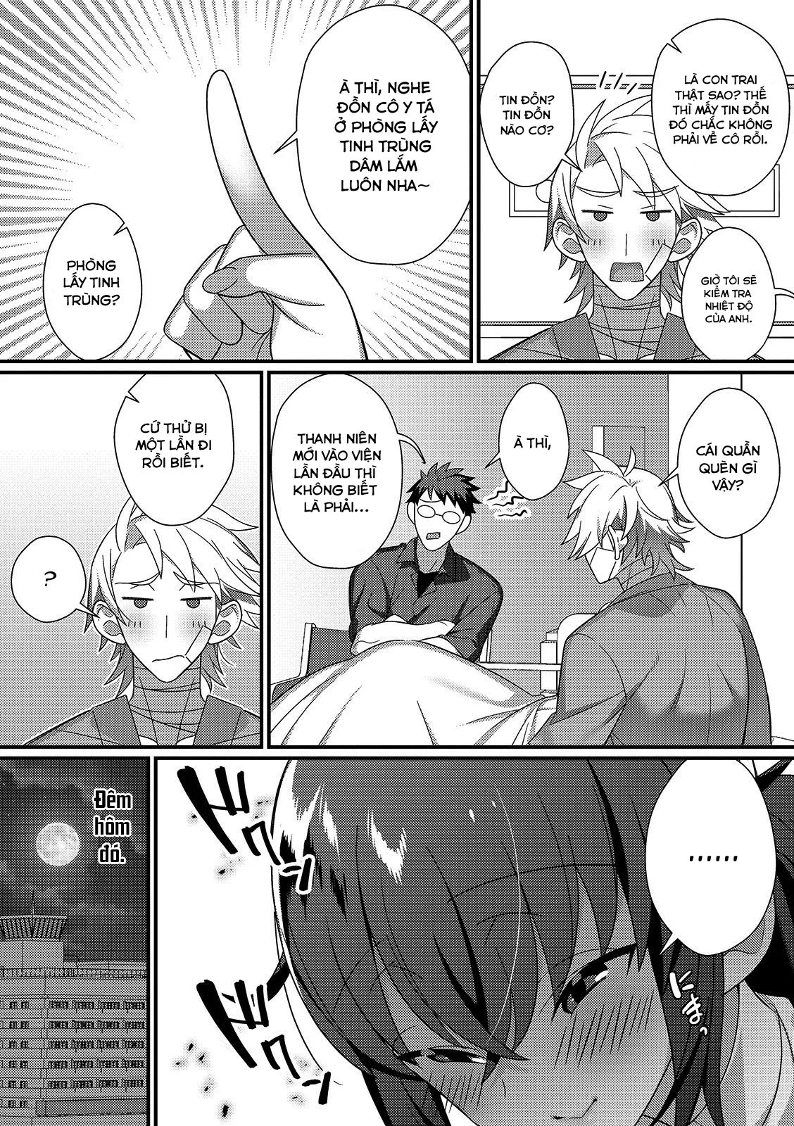 HentaiVN.net - Ảnh 3 - Cô y ta dâm đãng và buổi lấy tinh trùng ban đêm [Inran Nurse to Yoru no SaiSemen] - Chap 1