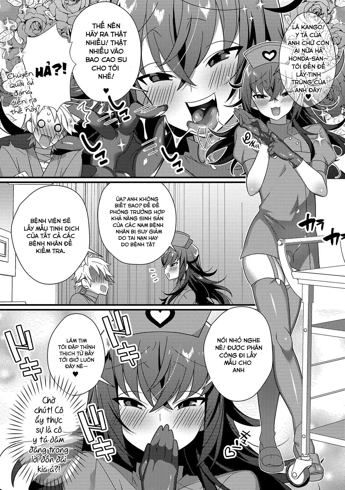 HentaiVN.net - Ảnh 4 - Cô y ta dâm đãng và buổi lấy tinh trùng ban đêm [Inran Nurse to Yoru no SaiSemen] - Chap 1