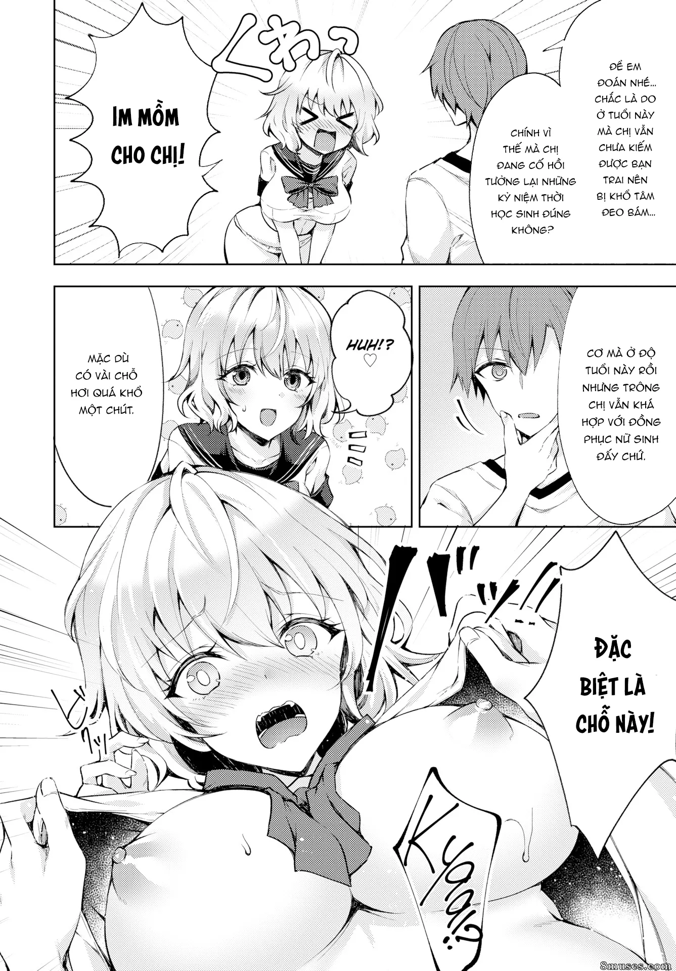 HentaiVN.net - Ảnh 5 - Chị gái tôi muốn quay lại tuổi còn xuân [Onee-Chan Datte Seishun Shitai!; Your Big Sister Wants to Feel Young Again] - Chap 1