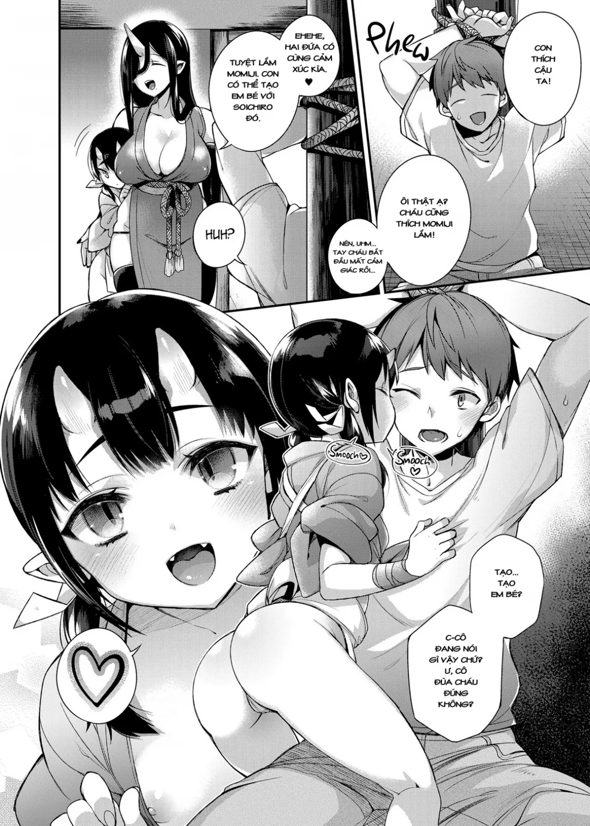 HentaiVN.net - Ảnh 9 - Oni no Oyako wa Hito no Osu to Kozukuri ga Shitai [Mating with Oni ~Daughter Chapter~] - Chap 1