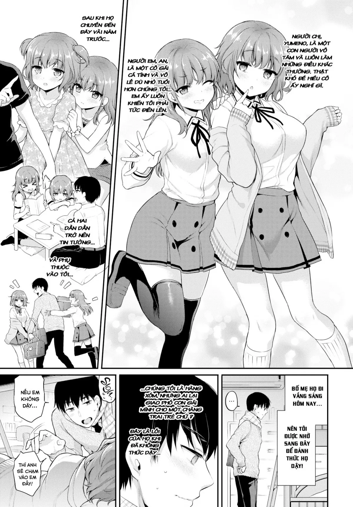 HentaiVN.net - Ảnh 4 - Hai chị em nứng tình và chàng trai may mắn! [Alluring bunk bed] - Chap 1