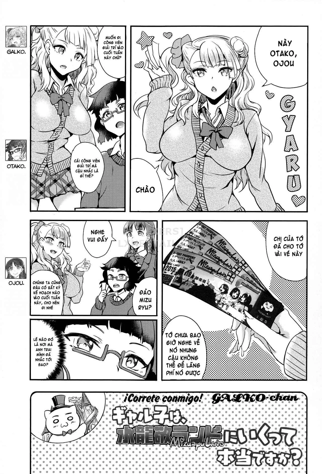 HentaiVN.net - Ảnh 2 - Oideyo! Galko-Chan! Galko Wa, Mizuryu Kei Land Ni Ikutte Hontou Desu Ka? - Chap 1