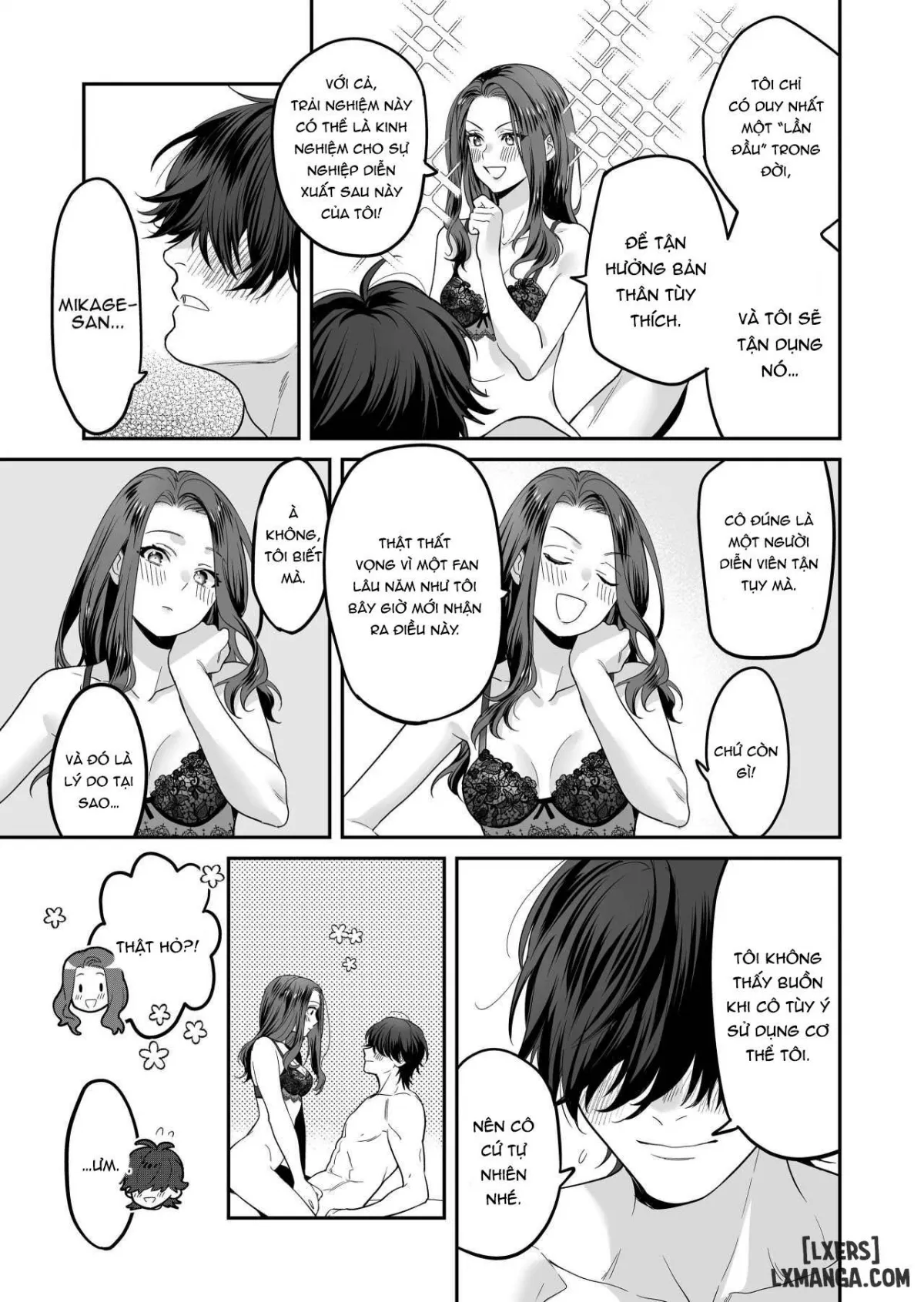 HentaiVN.net - Ảnh 44 - Đồ chơi người lớn của nữ diễn viên ngây thơ [Seijun-ha Joyu Mikage-san no Otonanoomocha | Innocent Style Actress Mikage's Adult Toy] - Chap 1