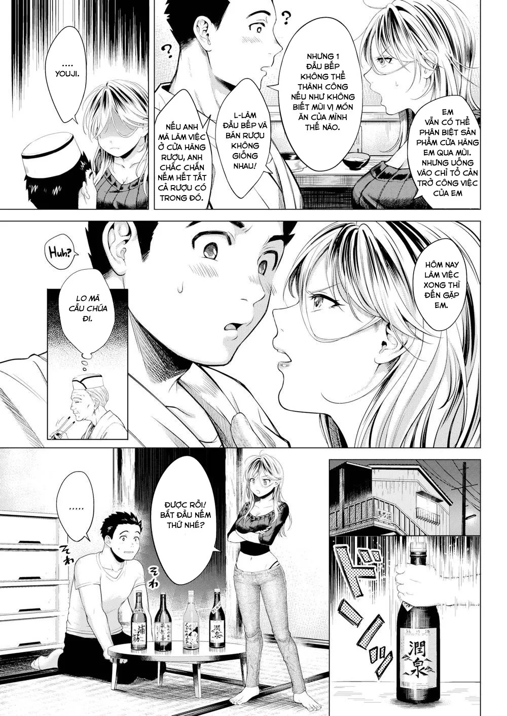 HentaiVN.net - Ảnh 5 - Nếm rượu, nếm luôn cả em [Evening Warmed Sake] - Chap 1