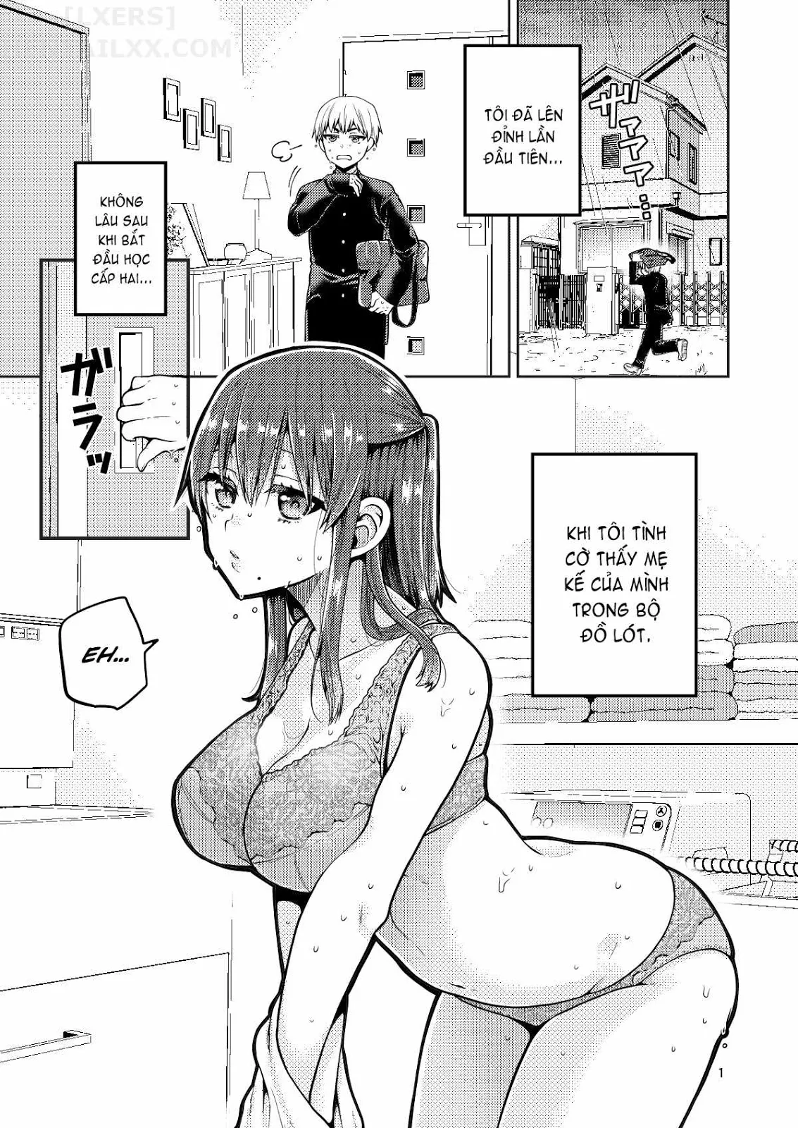 HentaiVN.net - Ảnh 3 - Kaa-San To Issho [Together With My Step-Mum] - Chap 1