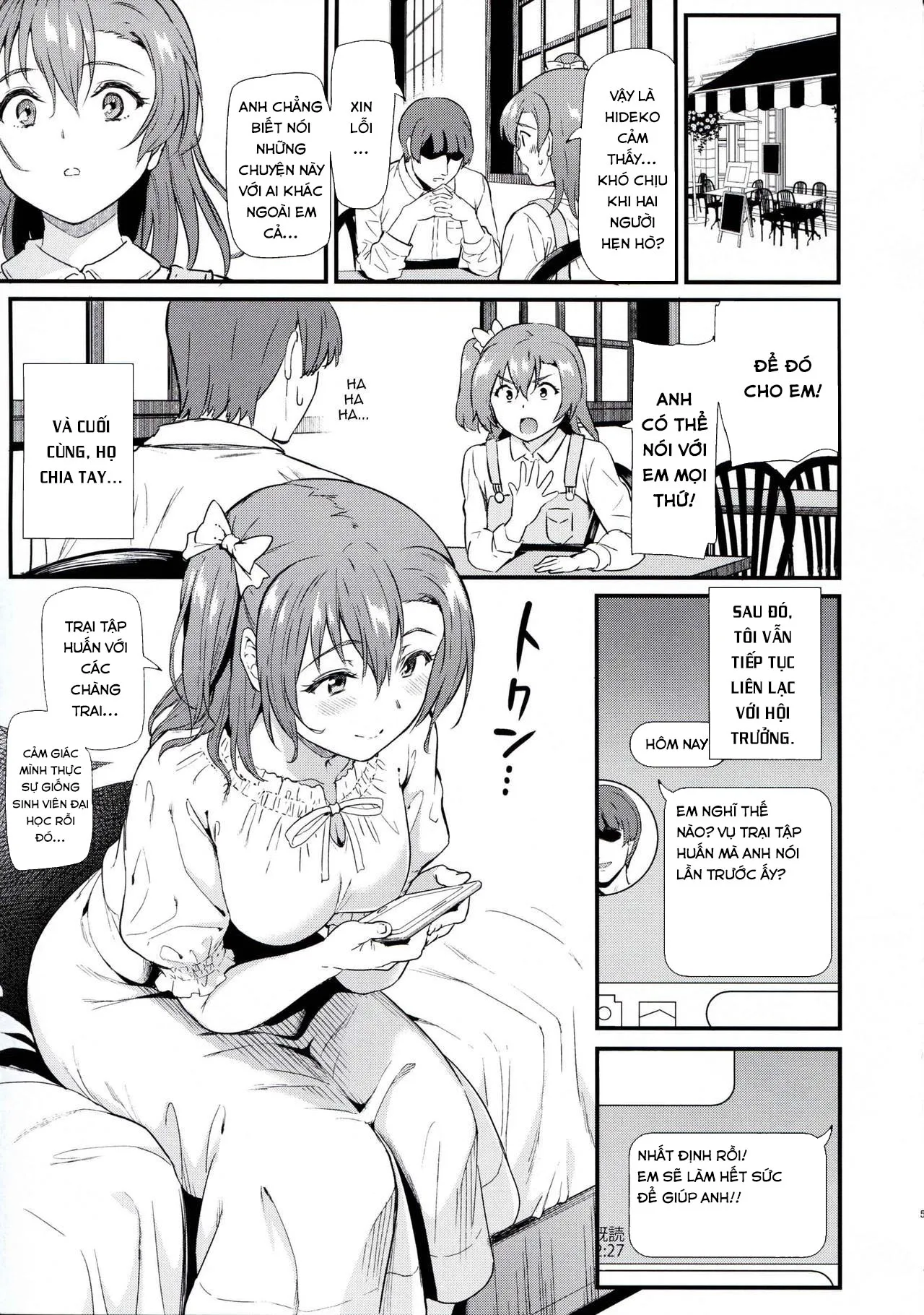 HentaiVN.net - Ảnh 5 - Joshidaisei Kosaka Honoka no YariCir Jikenbo (Love Live!) [College Girl Honoka Kousaka’s Hookup Club Case Files (Love Live!)] - Chap 1
