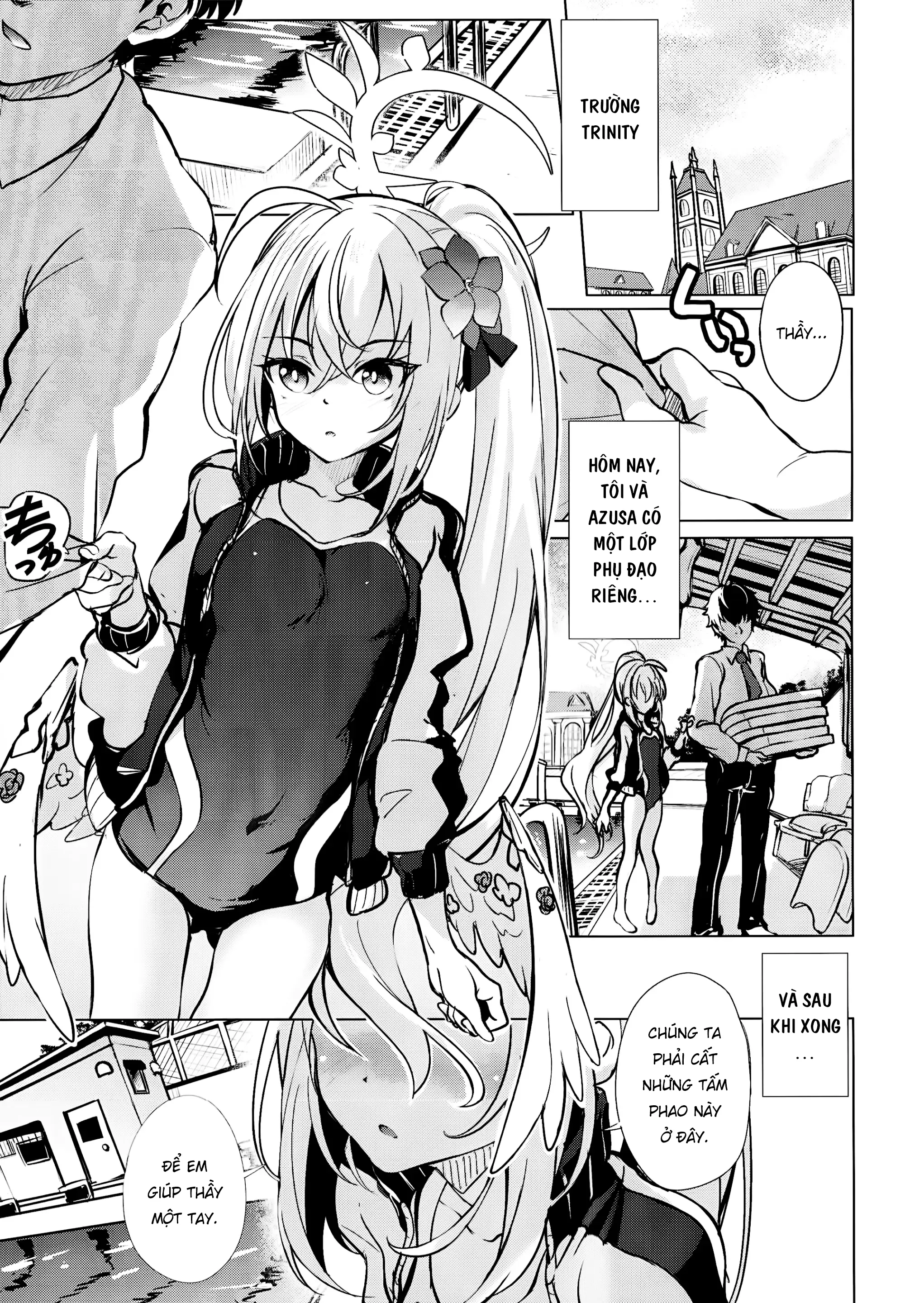 HentaiVN.net - Ảnh 5 - Chơi bé Azusa tại trường [Sukumizu Azusa to Hoshuu Jugyou; スク水アズサと補習授業; Supplementary Lessons with School Swimsuit Azusa] - Chap 1