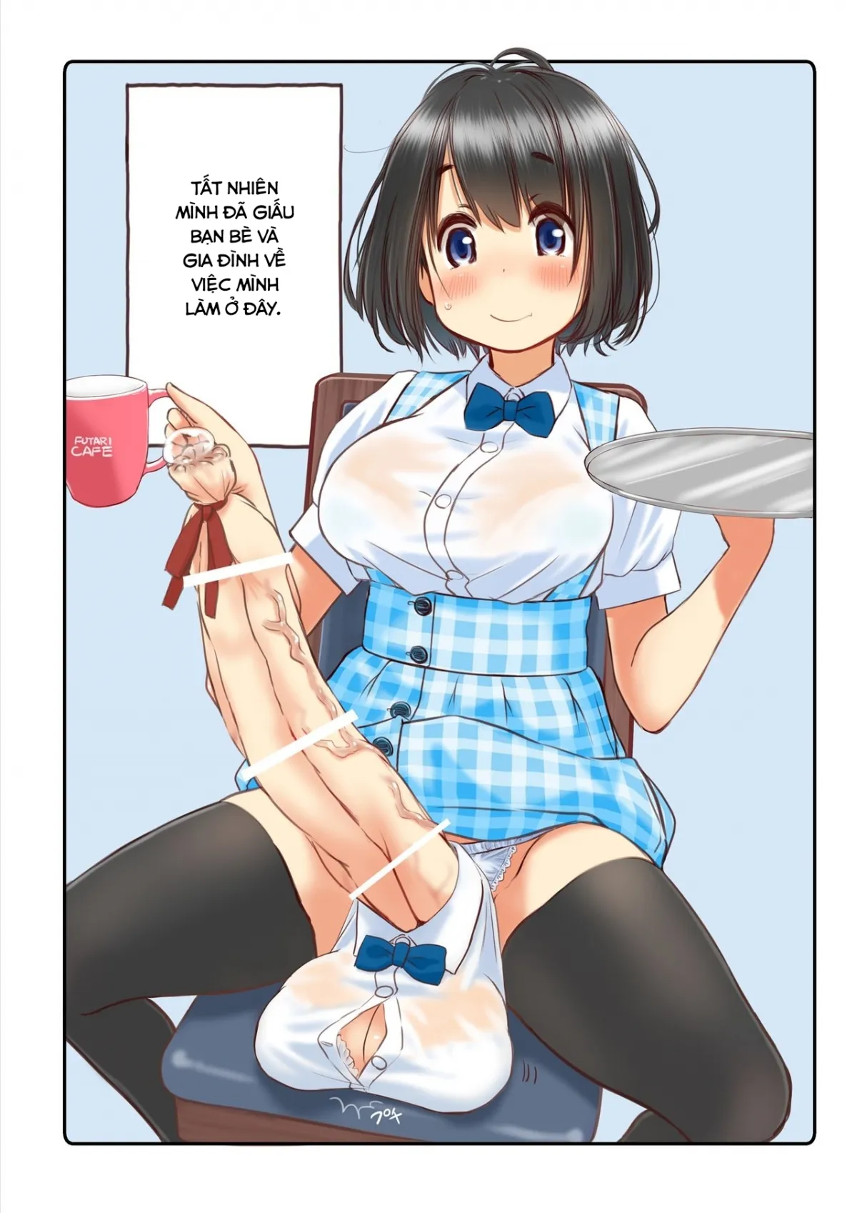 HentaiVN.net - Ảnh 5 - Một ngày làm việc vất vả [Welcome to futanari cafe] - Chap 1