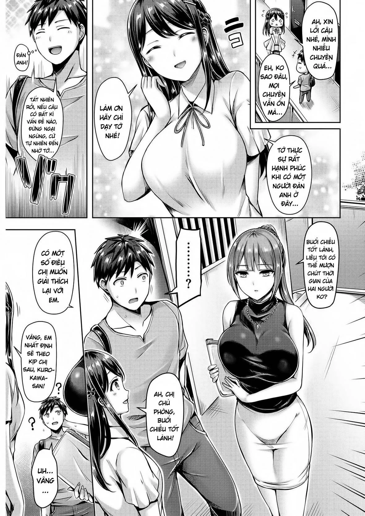 HentaiVN.net - Ảnh 6 - Anh Sinh Viên Và Chị Chủ Phòng Trọ [Wakaranai Yo! Kurokawa-San!] - Chap 1