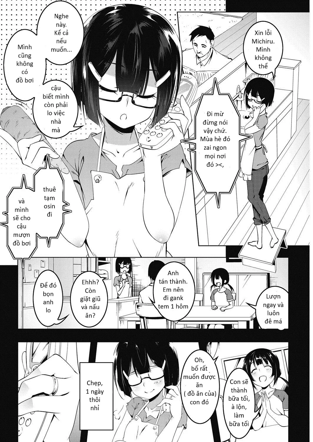 HentaiVN.net - Ảnh 3 - Petit Suku Tsuma-sama [Petit School-Swimsuit Wife Summer] - Chap 1
