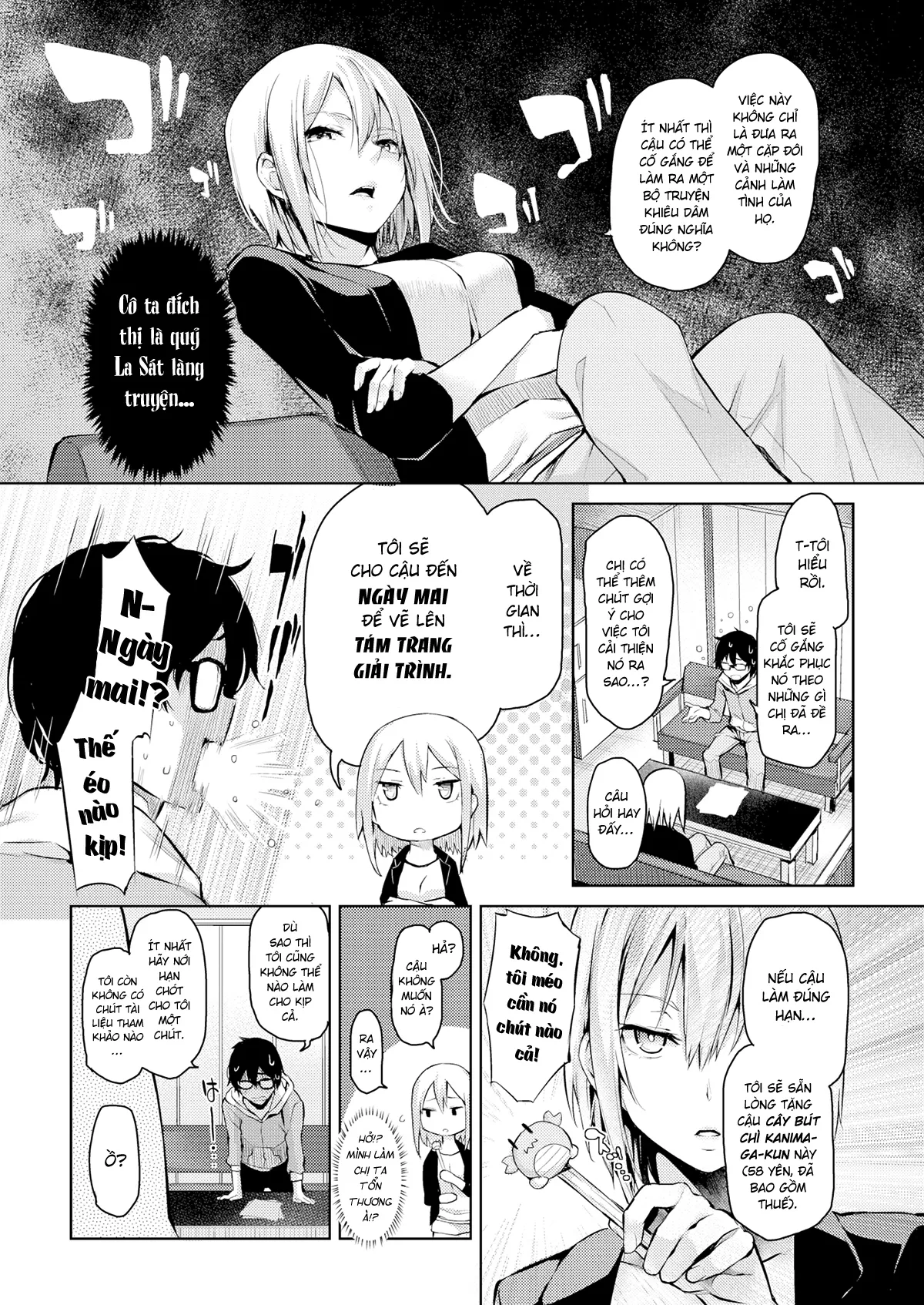 HentaiVN.net - Ảnh 5 - Biên Tập Viên La Sát Satou-san [Rakshasi Editor Satou-san] - Chap 1