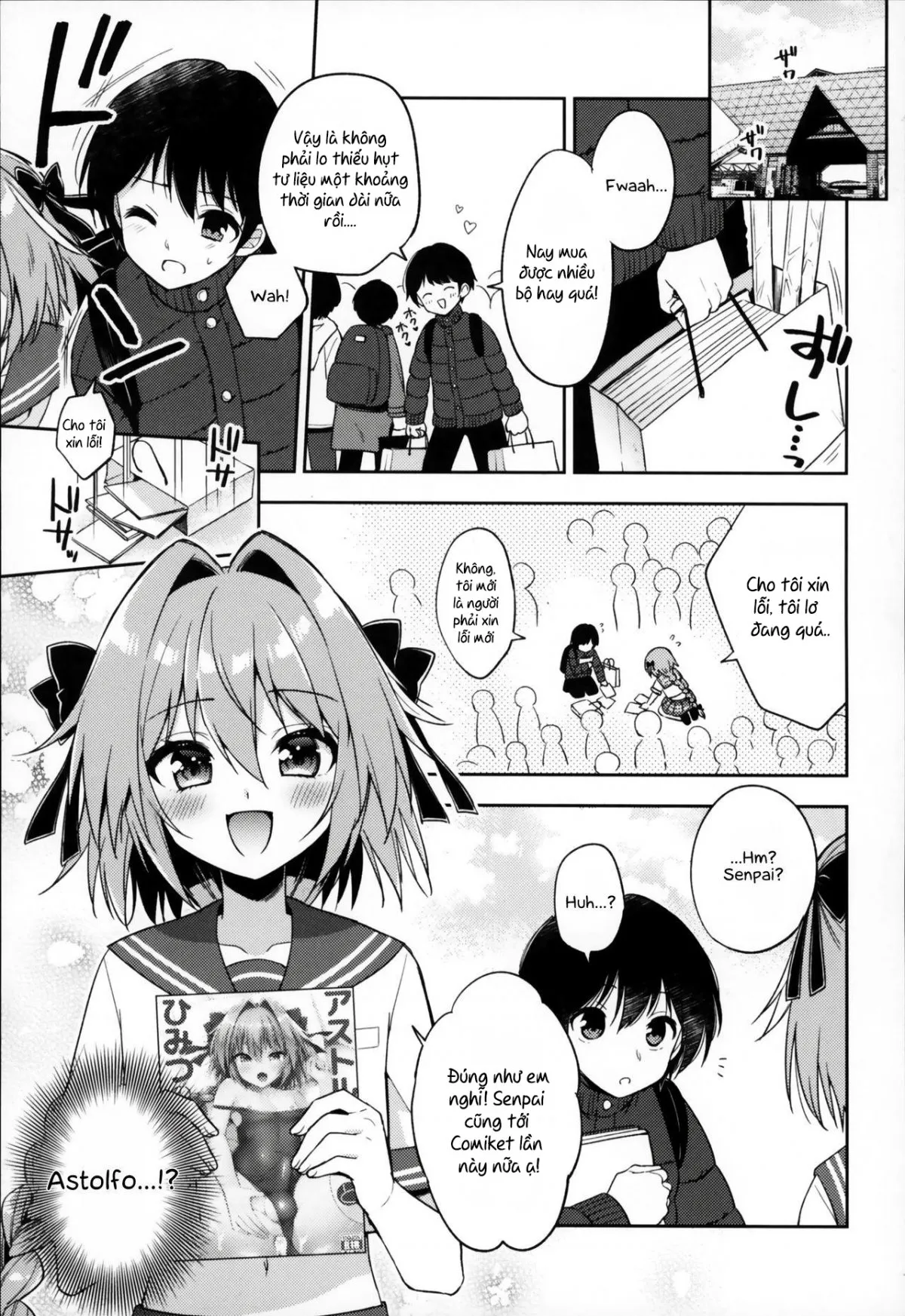 HentaiVN.net - Ảnh 3 - Astolfo Cos no Kouhai ni Kokuhaku Sarete Sex Shita Hanashi (Fate/Grand Order) - Chap 1