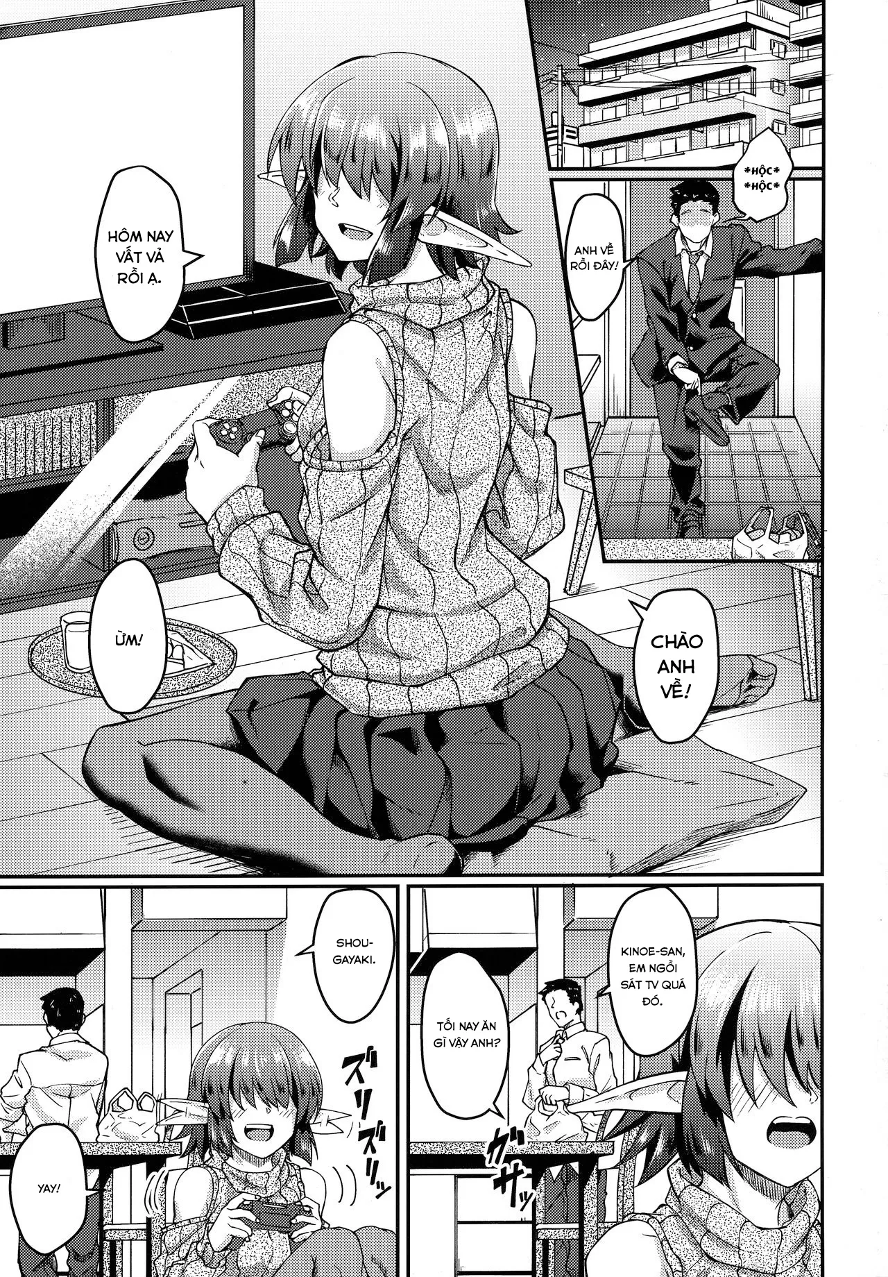 HentaiVN.net - Ảnh 3 - Sống chung một mái nhà cùng cô nàng Elf tóc che mắt [Mekakure Elf-san no Iru Seikatsu; Living with an Elf Whose Hair Hides Her Eyes; メカクレエルフさんの居る生活] - Chap 1