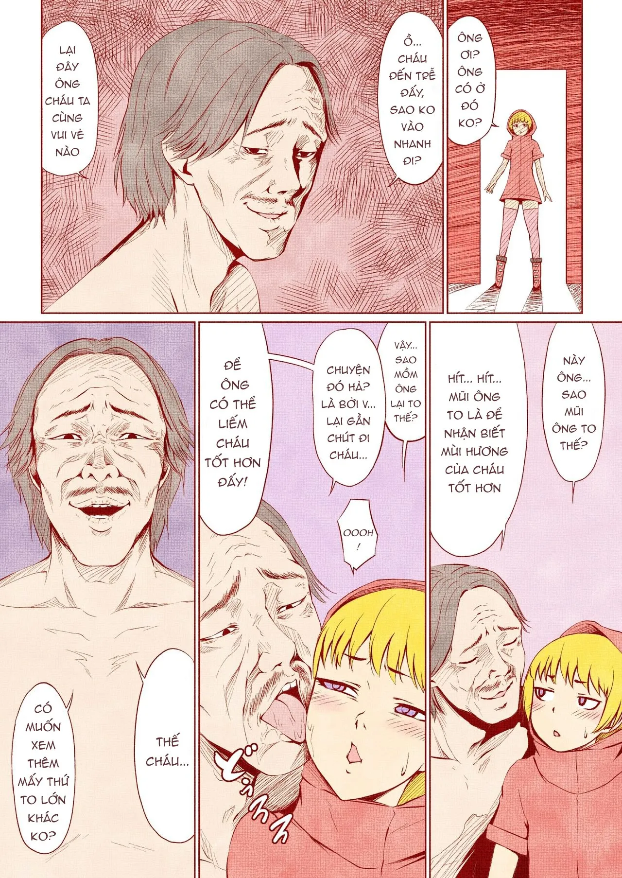 HentaiVN.net - Ảnh 4 - Cậu bé quàng khăn đỏ [Otsukai Chinpo Akazukin-kun!; おつかいちんぽ赤ずきんくん!] - Chap 1