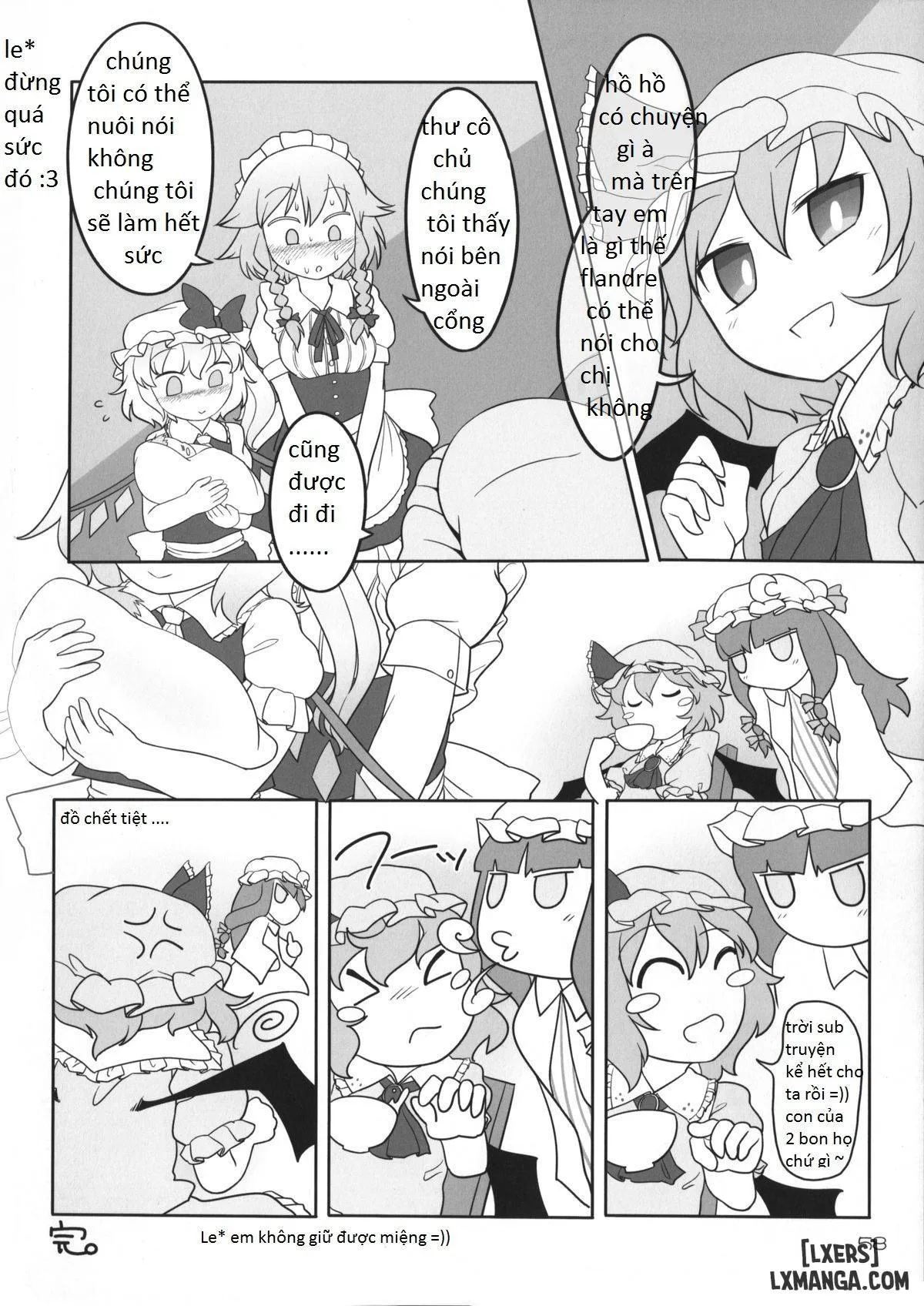 HentaiVN.net - Ảnh 55 - SakuFla (Touhou Project) [hầu gái chị em gái của chủ nhân] - Chap 1