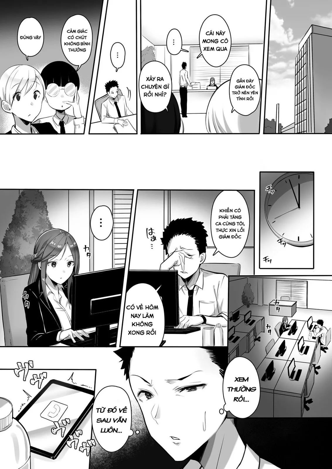 HentaiVN.net - Ảnh 21 - Kanojo Ni Wa Ienai… Kyonyuu Joushi To Hamemakuri SEX Zangyou - Chap 1