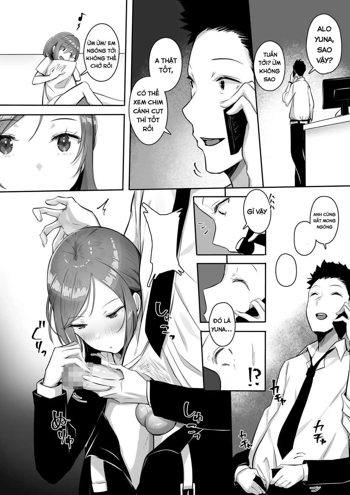 HentaiVN.net - Ảnh 22 - Kanojo Ni Wa Ienai… Kyonyuu Joushi To Hamemakuri SEX Zangyou - Chap 1