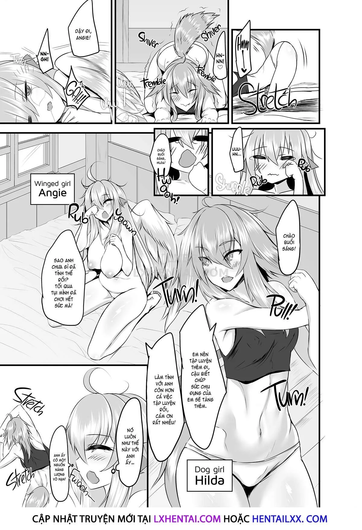 HentaiVN.net - Ảnh 6 - Two Flowers for Two Delivery Girls [Dog Girl and Winged Girl Make Steamy Happy Love with their New Dicks] - Chap 1