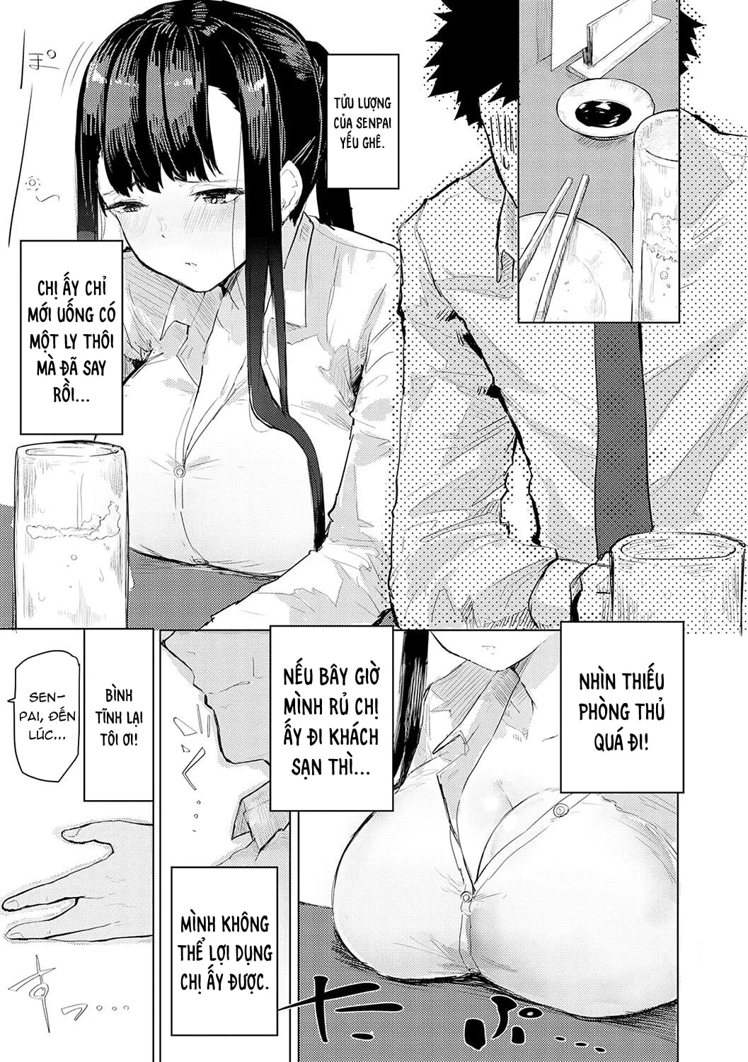 HentaiVN.net - Ảnh 4 - Chị có thể uống, nhưng mà... [Sake wa Non Demo... ; You Can Drink, But...] - Chap 1