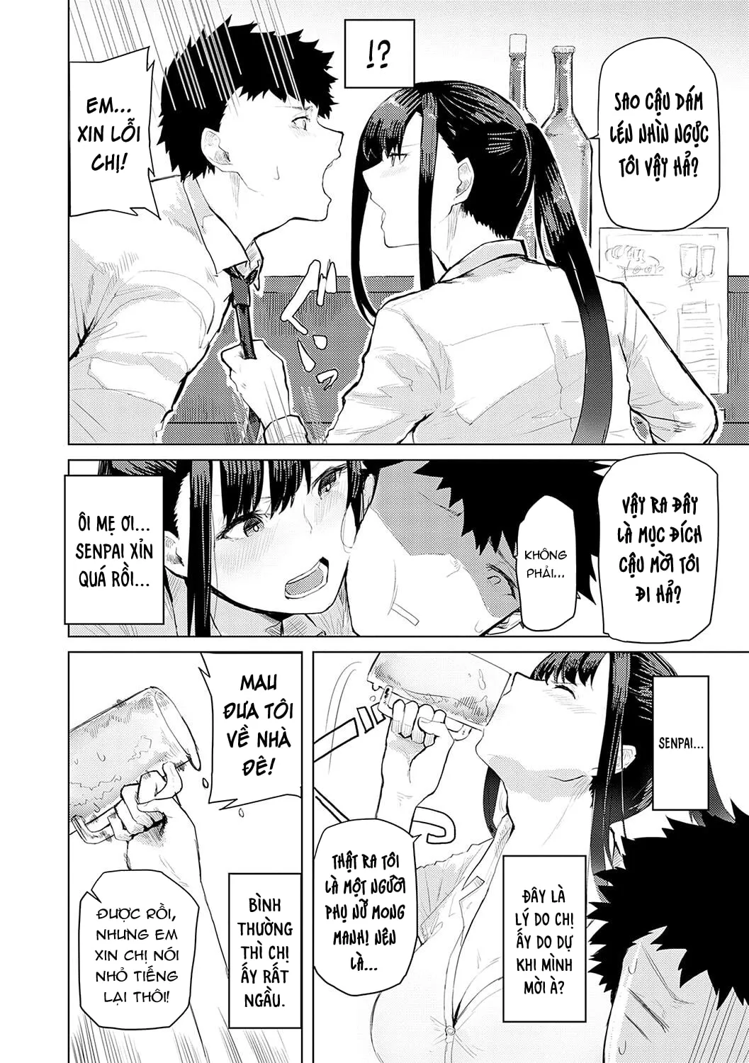 HentaiVN.net - Ảnh 5 - Chị có thể uống, nhưng mà... [Sake wa Non Demo... ; You Can Drink, But...] - Chap 1