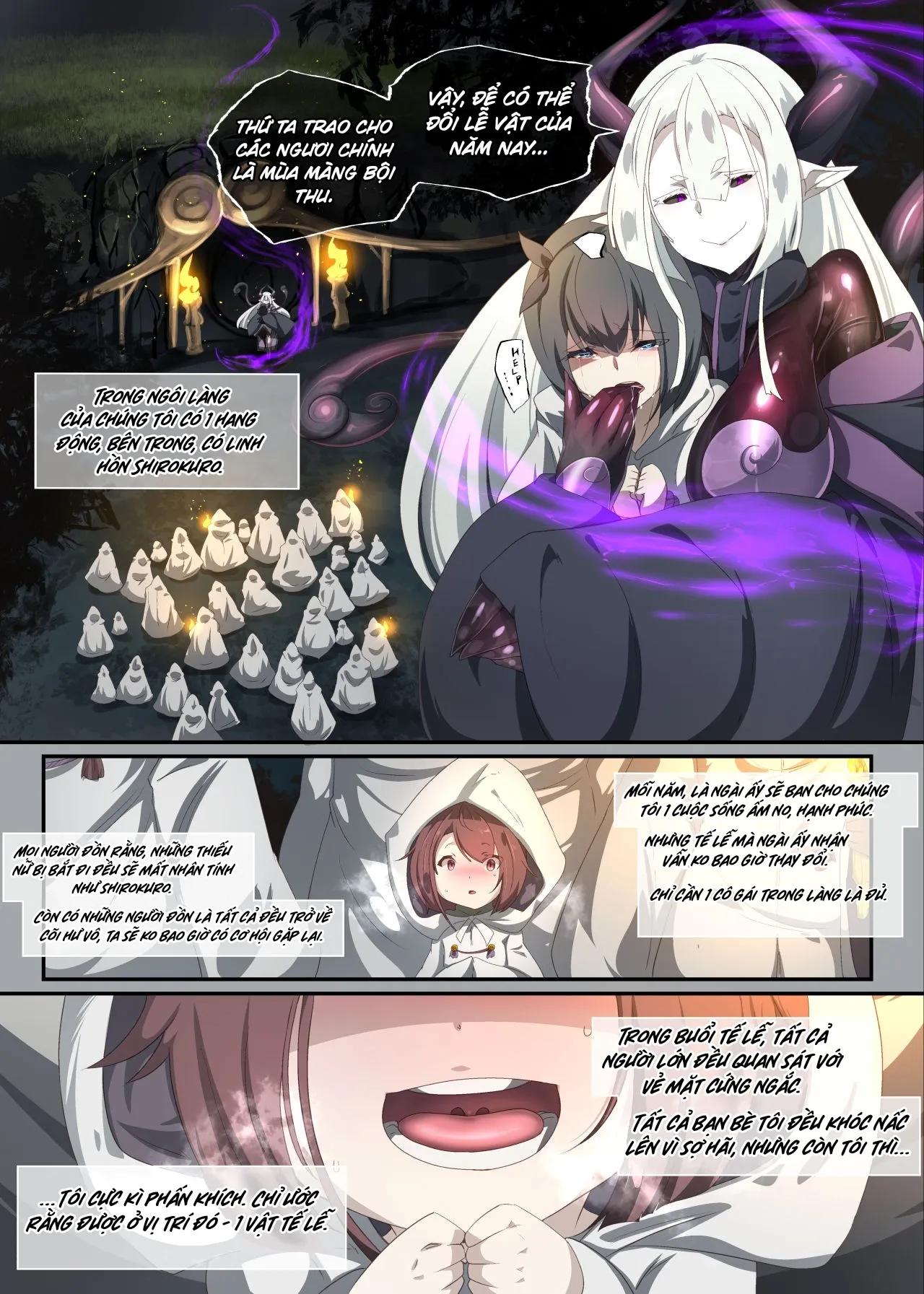 HentaiVN.net - Ảnh 3 - Transformed Into the Non-human Servant of the God of Lewdness [淫らな私が人外化して淫神様のしもべになるまんがーシロハダのサソイー] - Chap 1