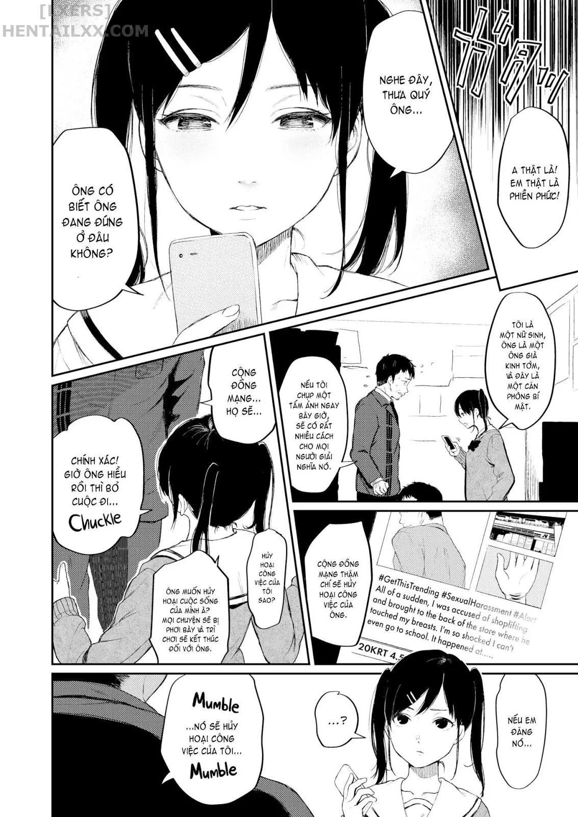 HentaiVN.net - Ảnh 3 - Nữ sinh ăn trộm & ông già [Shoplifting Schoolgirl & The Unrivaled Old Man] - Chap 1