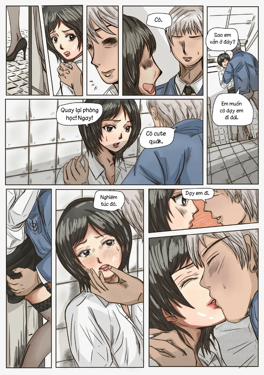 HentaiVN.net - Ảnh 4 - Trap teacher in toilet - Chap 1