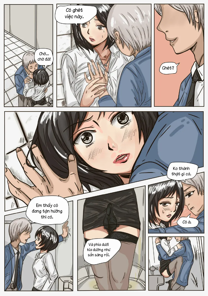 HentaiVN.net - Ảnh 6 - Trap teacher in toilet - Chap 1