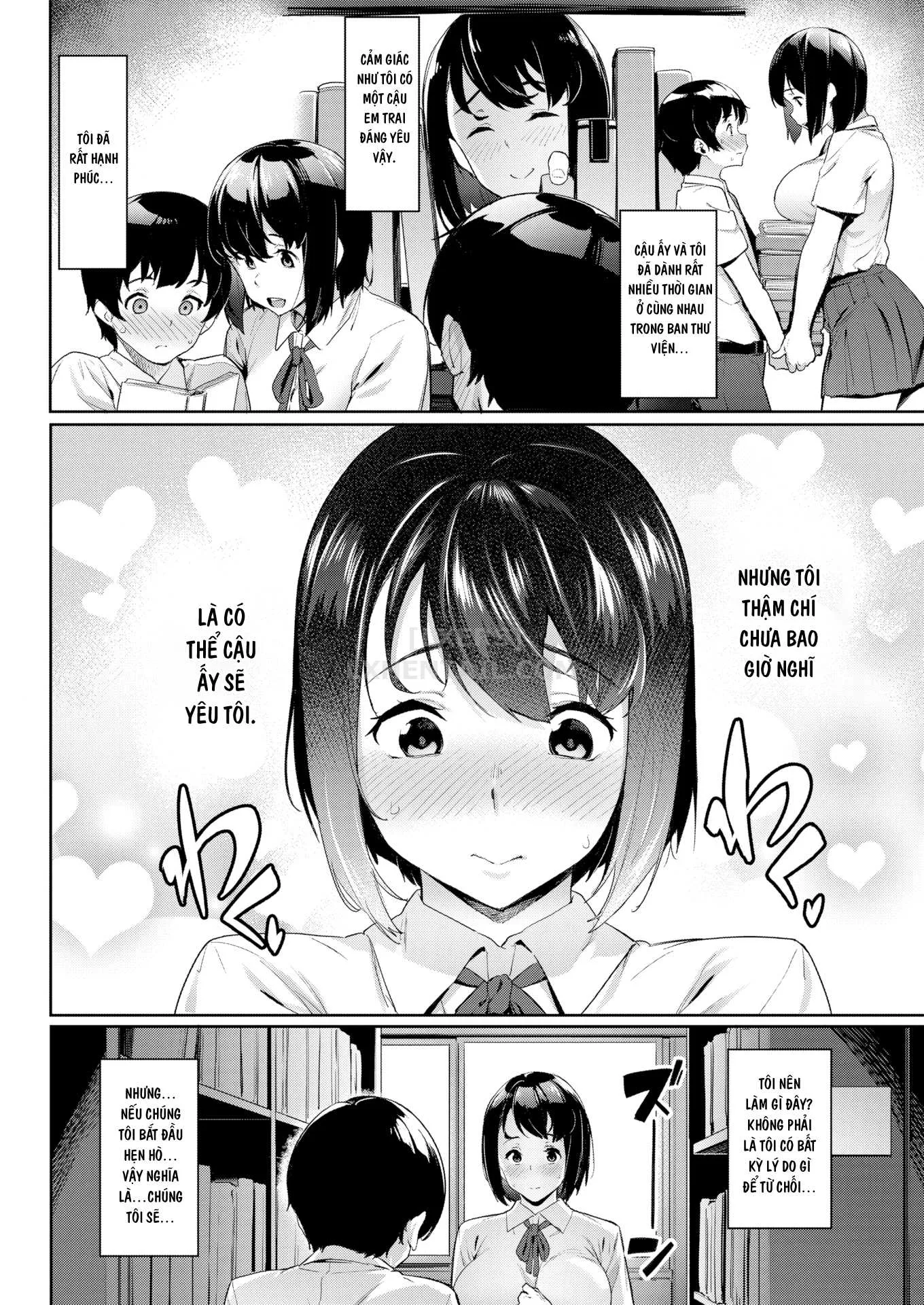 HentaiVN.net - Ảnh 6 - Akogare no Senpai - Pussy in library - Chap 1