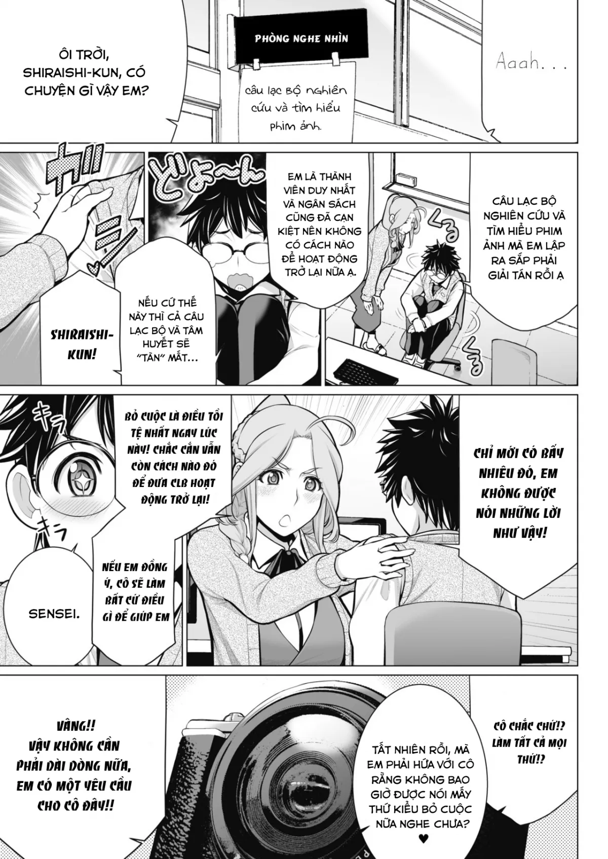 HentaiVN.net - Ảnh 4 - Câu lạc bộ nghiên cứu và tìm hiểu phim ảnh ướt át [Kimeseku ni Maketa Shounen] - Chap 1