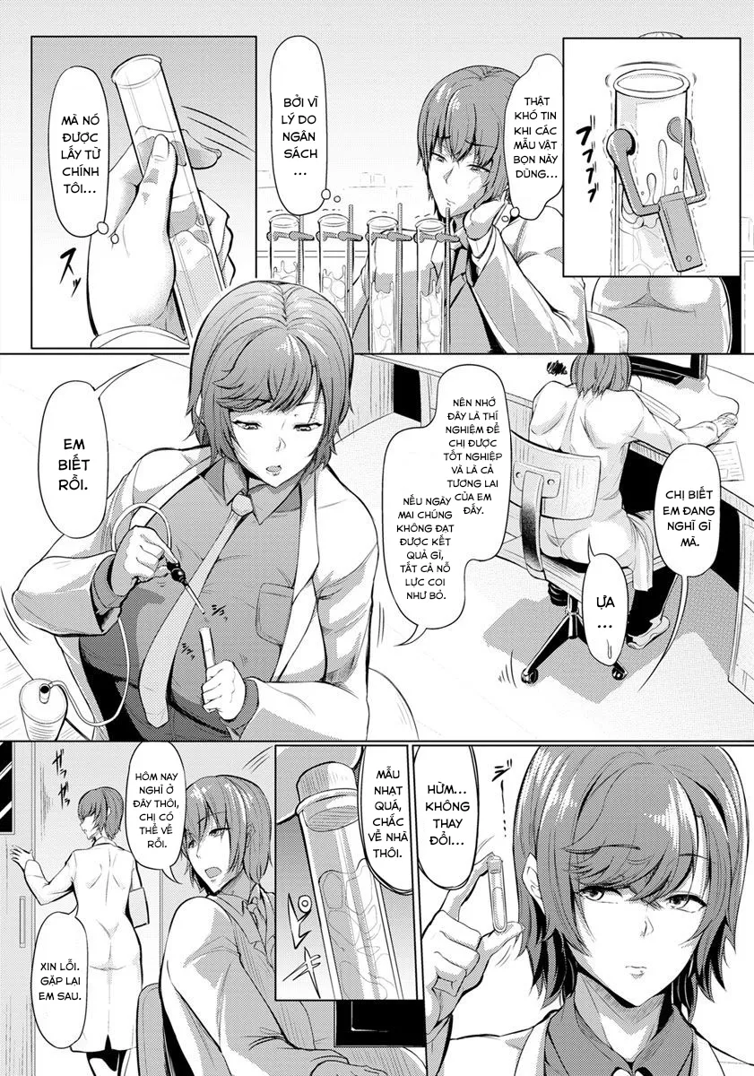 HentaiVN.net - Ảnh 3 - Bà chị nghiên cứu sinh ngầu lòi!! [Kuuruna Ane wa Posokoshi Kenkyuuin!!] - Chap 1