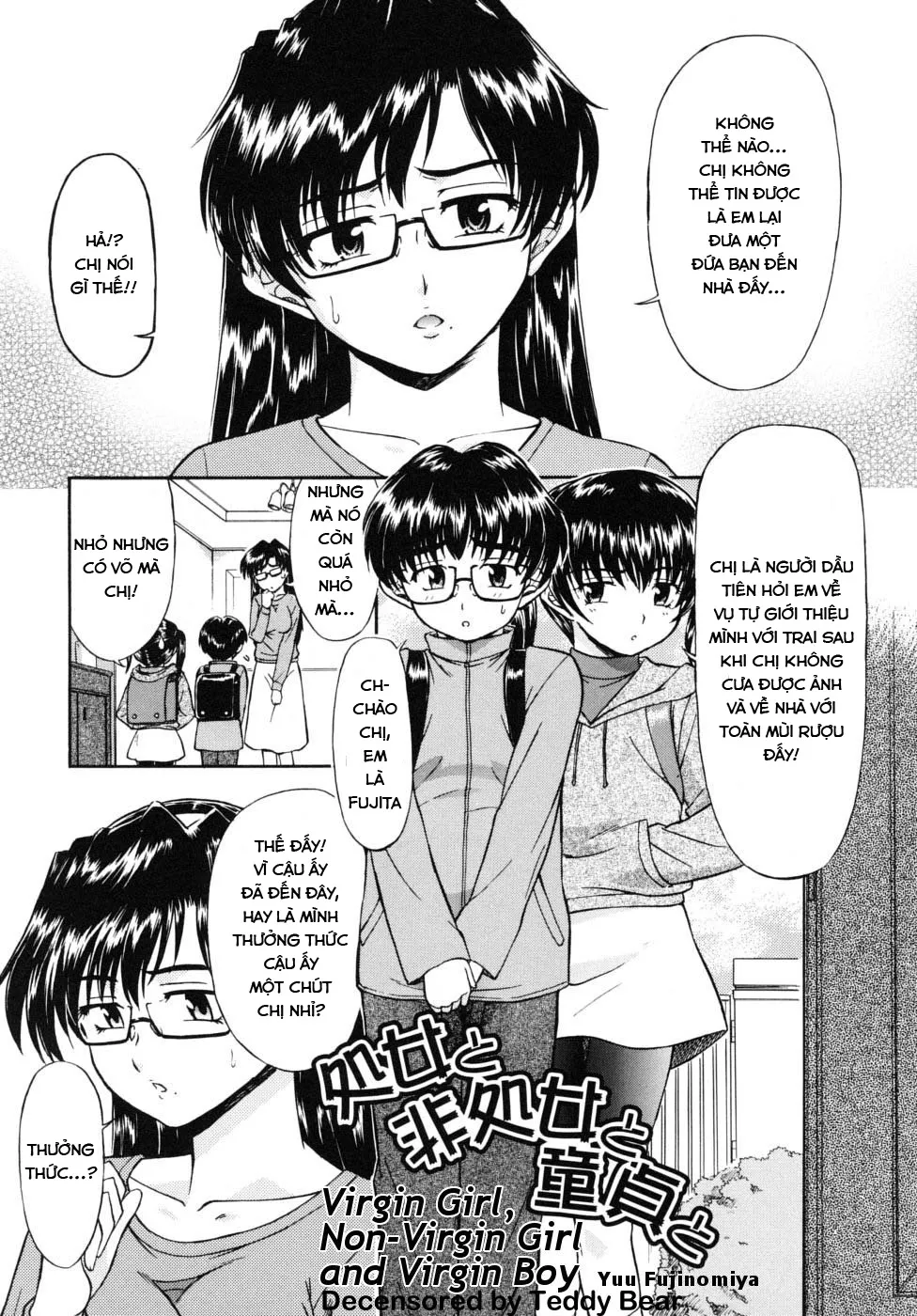 HentaiVN.net - Ảnh 3 - Ván ThreeSome Của Loli, Big Boobs Và Shota [Shojo to Hishojo to Doutei to, Virgin Girl, Non-Virgin Girl and Virgin Boy] - Chap 1