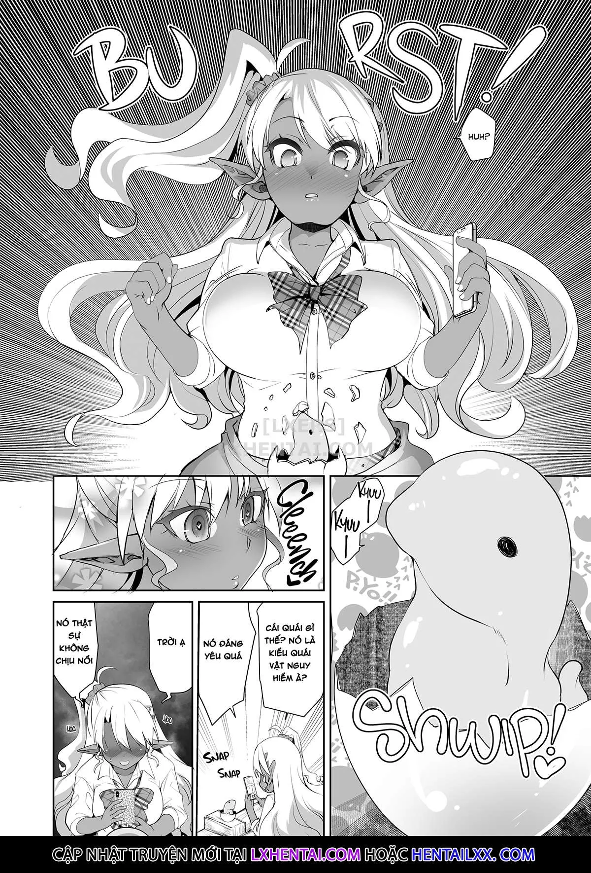HentaiVN.net - Ảnh 4 - JK Dark Elf Shokushu o Kau! [Dark Elf Schoolgirl Raises Tentacles] - Chap 1