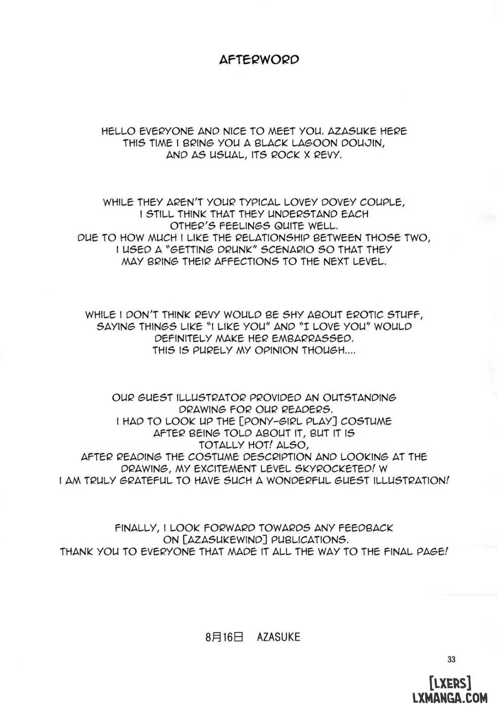 HentaiVN.net - Ảnh 31 - [Azasuke Wind] (BLACK LAGOON) [SECRET; Sick From Drinking; Threaten] - Chap 1