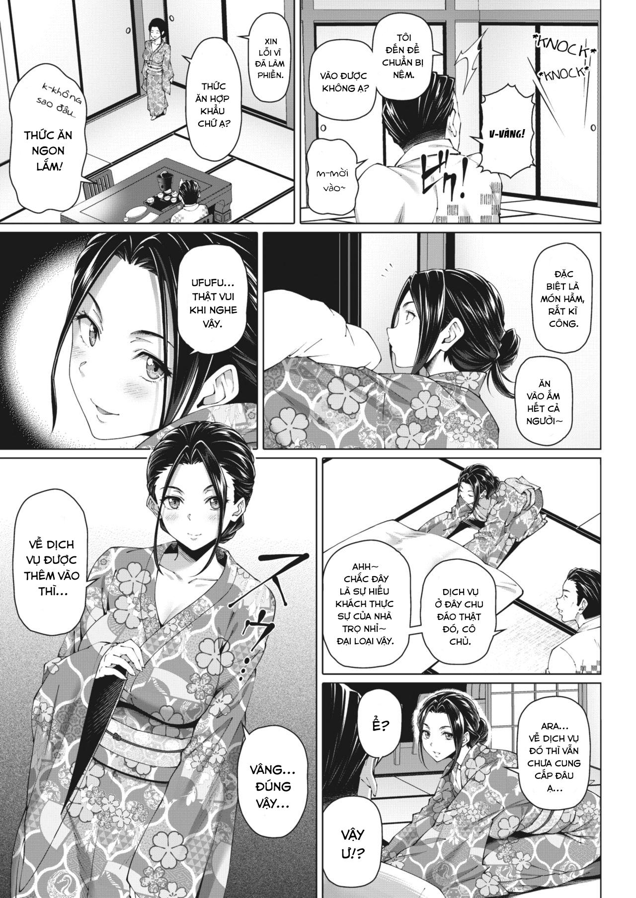 HentaiVN.net - Ảnh 5 - Nhà trọ này hiếu khách thật đấy!! [Nengoro no Yado; ねんごろの宿] - Chap 1