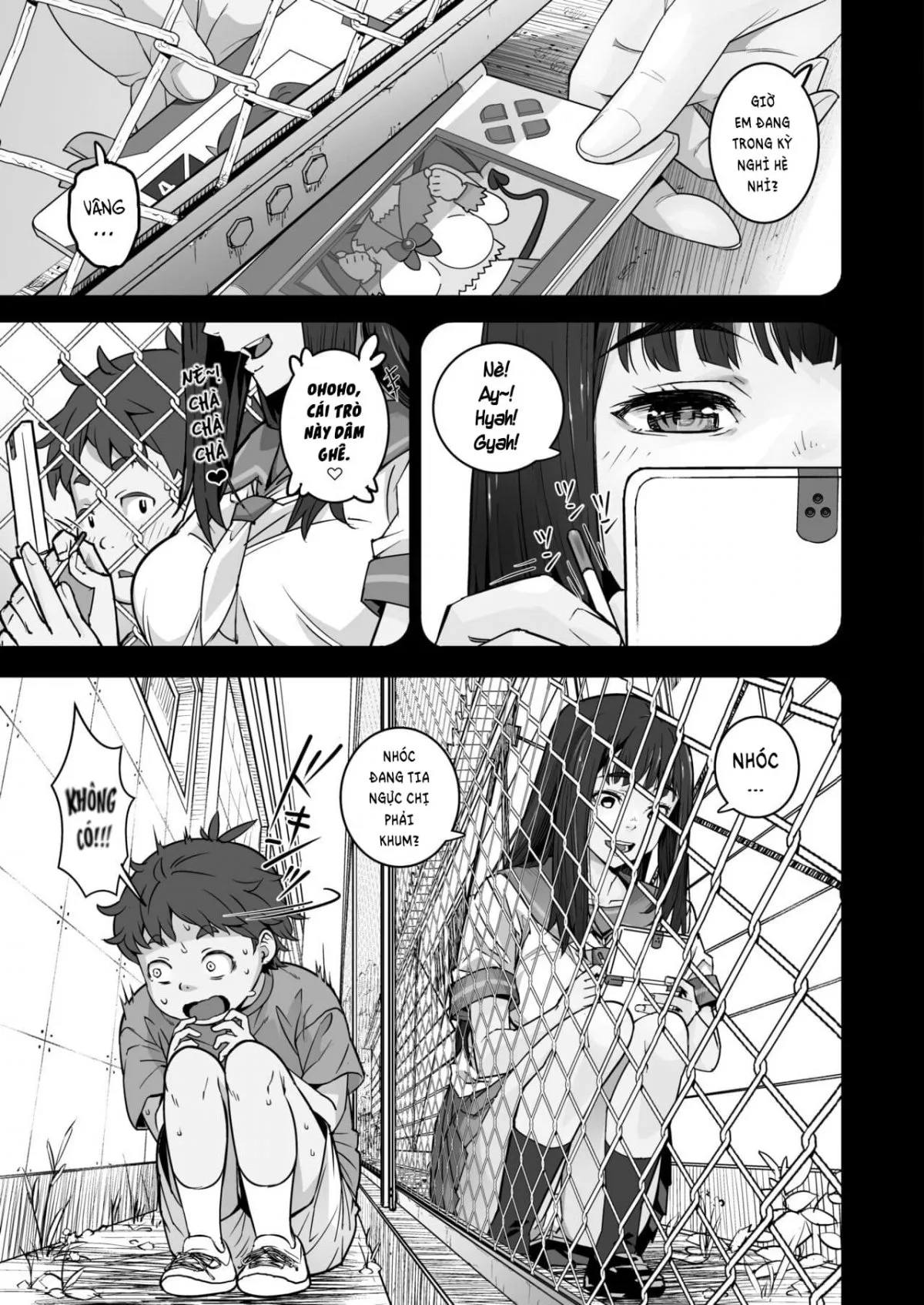 HentaiVN.net - Ảnh 7 - Ký ức ngày hè qua hàng rào lưới thép [Kanaami Goshi no Natsuyasumi] - Chap 1