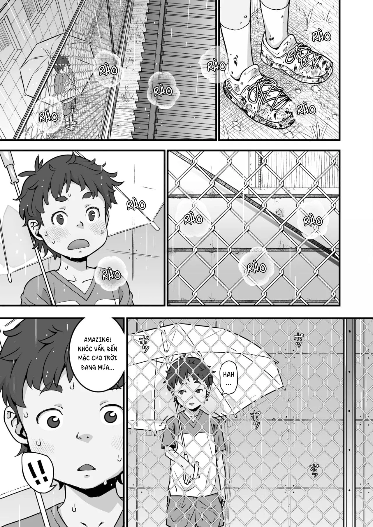 HentaiVN.net - Ảnh 10 - Ký ức ngày hè qua hàng rào lưới thép [Kanaami Goshi no Natsuyasumi] - Chap 2